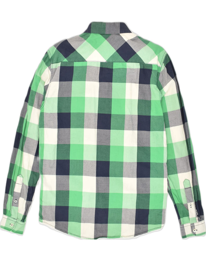 Cămașă pentru bărbați JACK & JONES, bumbac cu carouri verde mediu
