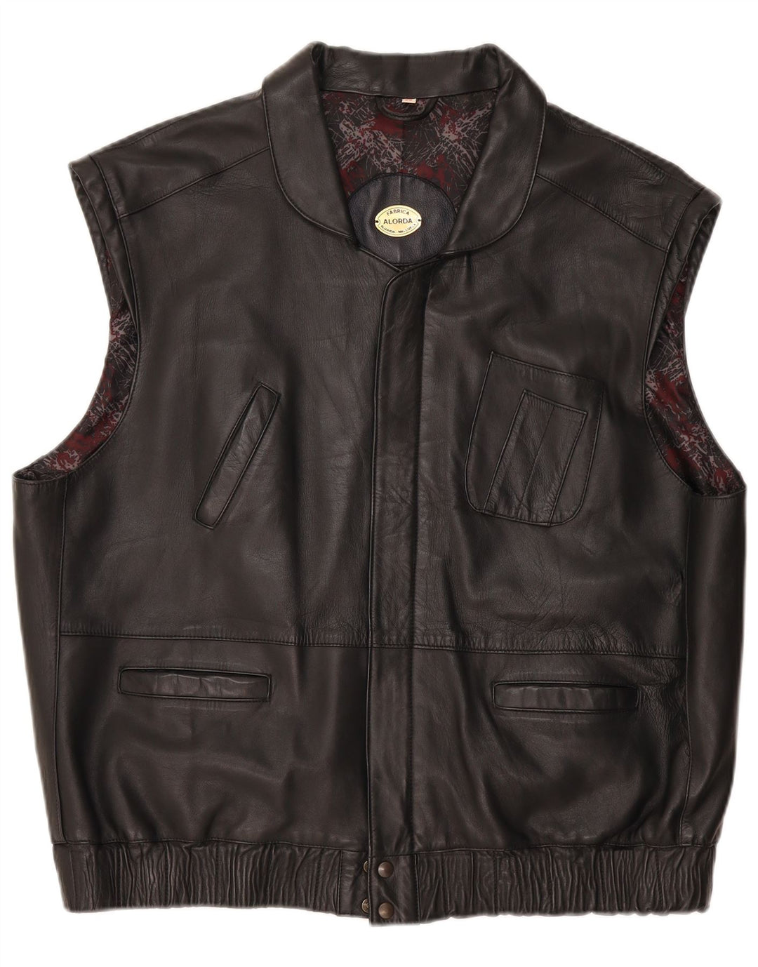 Gilet din piele vintage pentru bărbați IT 58 3XL din piele neagră