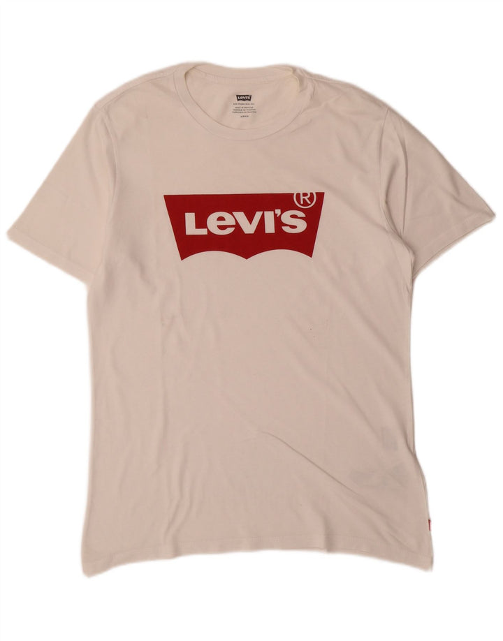 Tricou grafic Levi's pentru bărbați Top mic, alb, bumbac