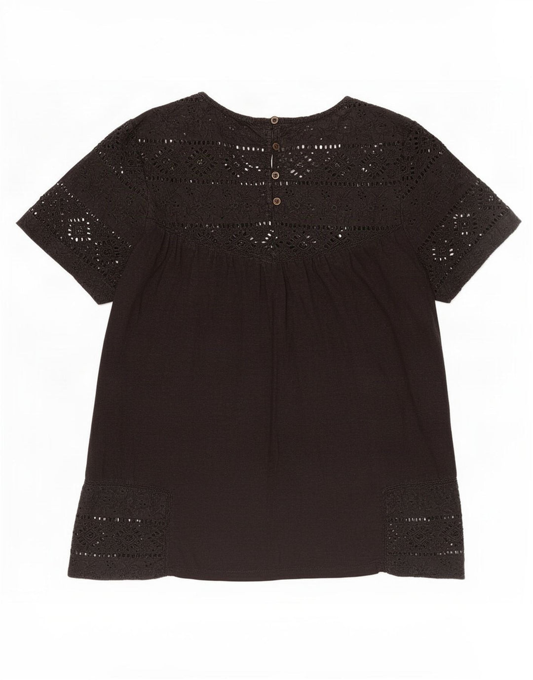 Fat Face Bluză Femei Top UK 10 Small Negru Floral Bumbac