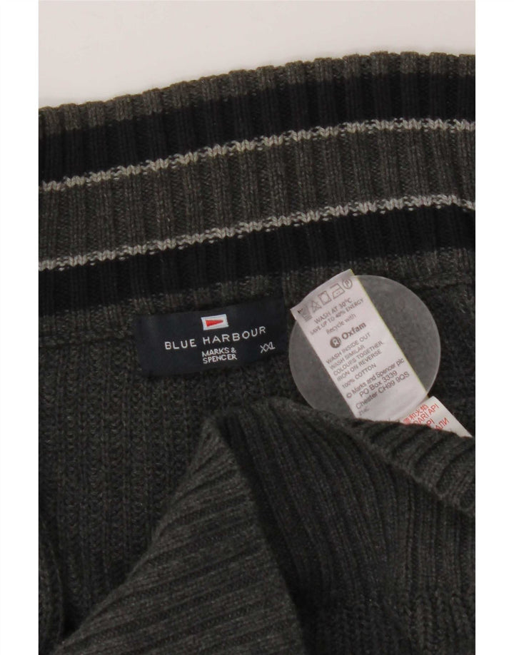 Pulover Cardigan Blue Harbour pentru bărbați Marks & Spencer, bumbac gri 2XL
