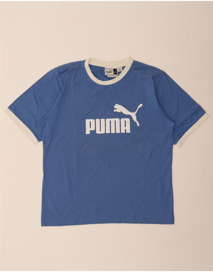 Tricou grafic Puma pentru bărbați Top mare, albastru, bumbac