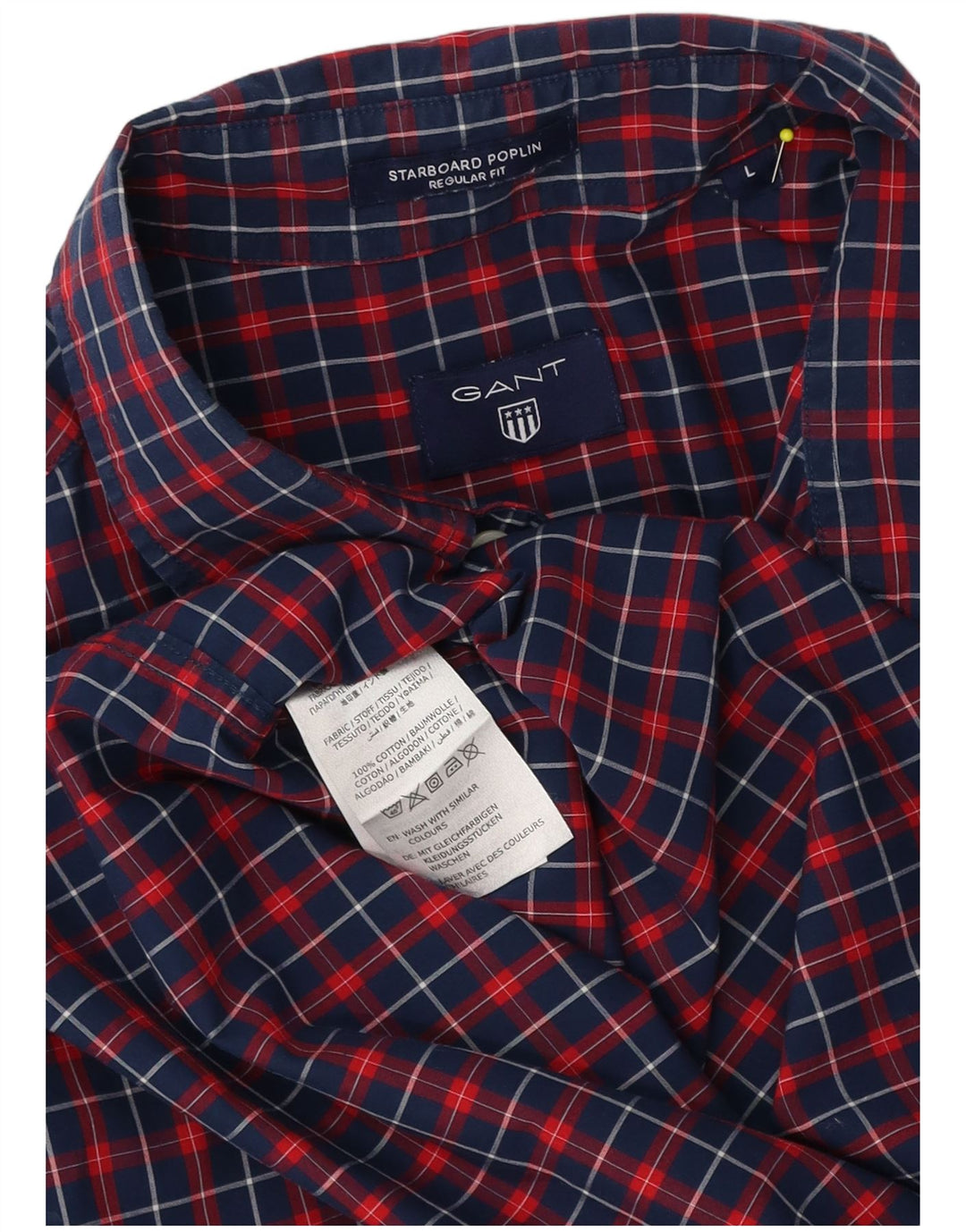 Cămașă cu mânecă scurtă pentru bărbați Starboard din poplin Gant, cu carouri mari bleumarin