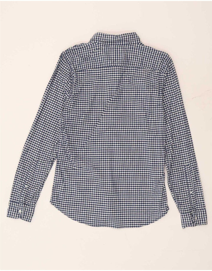 Cămașă Hollister pentru bărbați Mic, albastru Gingham Bumbac