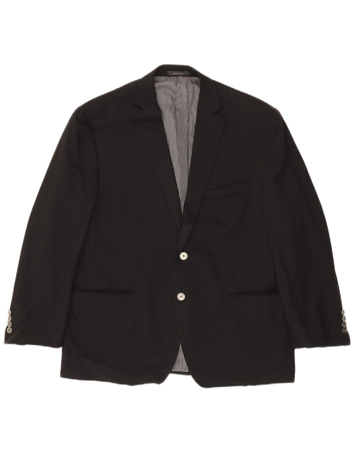 Jachetă Blazer pentru bărbați Calvin Klein cu 2 nasturi UK 44 Lână neagră mare