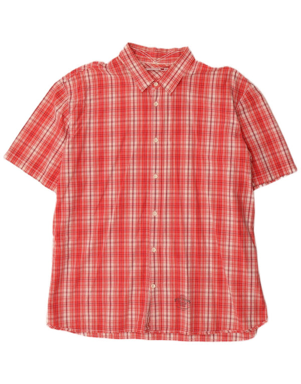 Cămașă cu mânecă scurtă Levi's Denizen pentru bărbați 2XL, bumbac roșu cu carouri