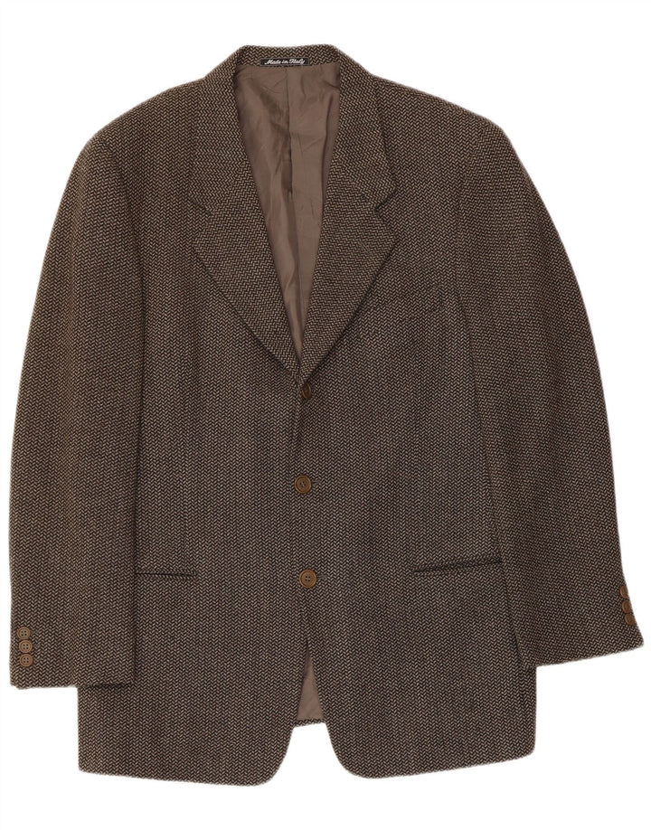 GIORGIO ARMANI Jachetă pentru bărbați cu 3 nasturi IT 52 Large Brown Herringbone