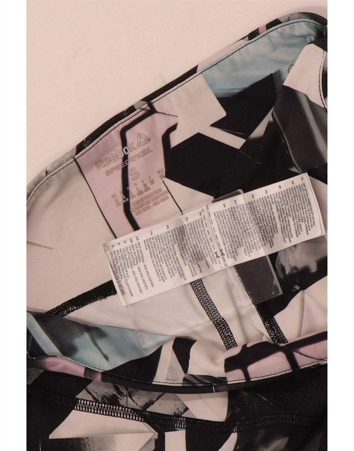 Leggings pentru femei Reebok UK 8/10, poliester geometric multicolor mic