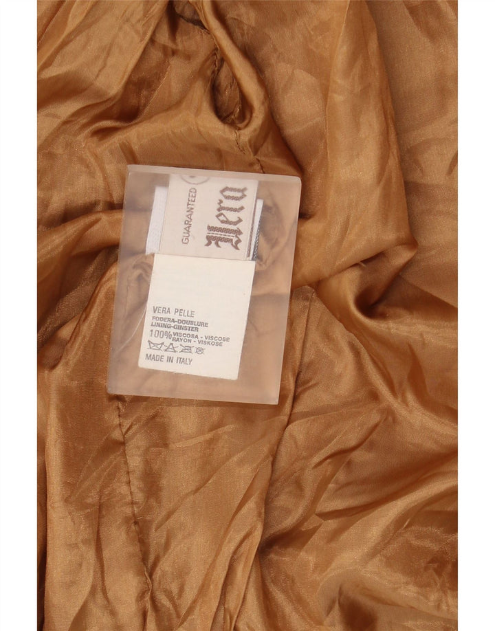 Geaca de piele intoarsa pentru barbati vintage IT 56 3XL din piele maro