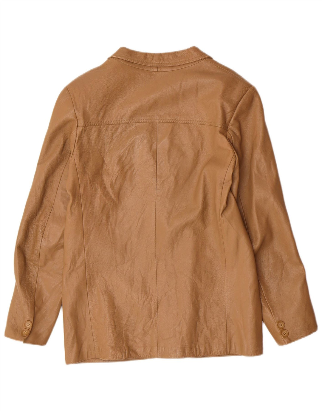 Jachetă vintage pentru femei cu 2 nasturi IT 44 Medium Bej Piele Clasică