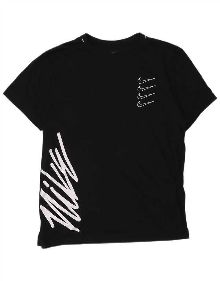 Tricou grafic Nike Dri Fit Standard Fit Top Mic Negru Poliester