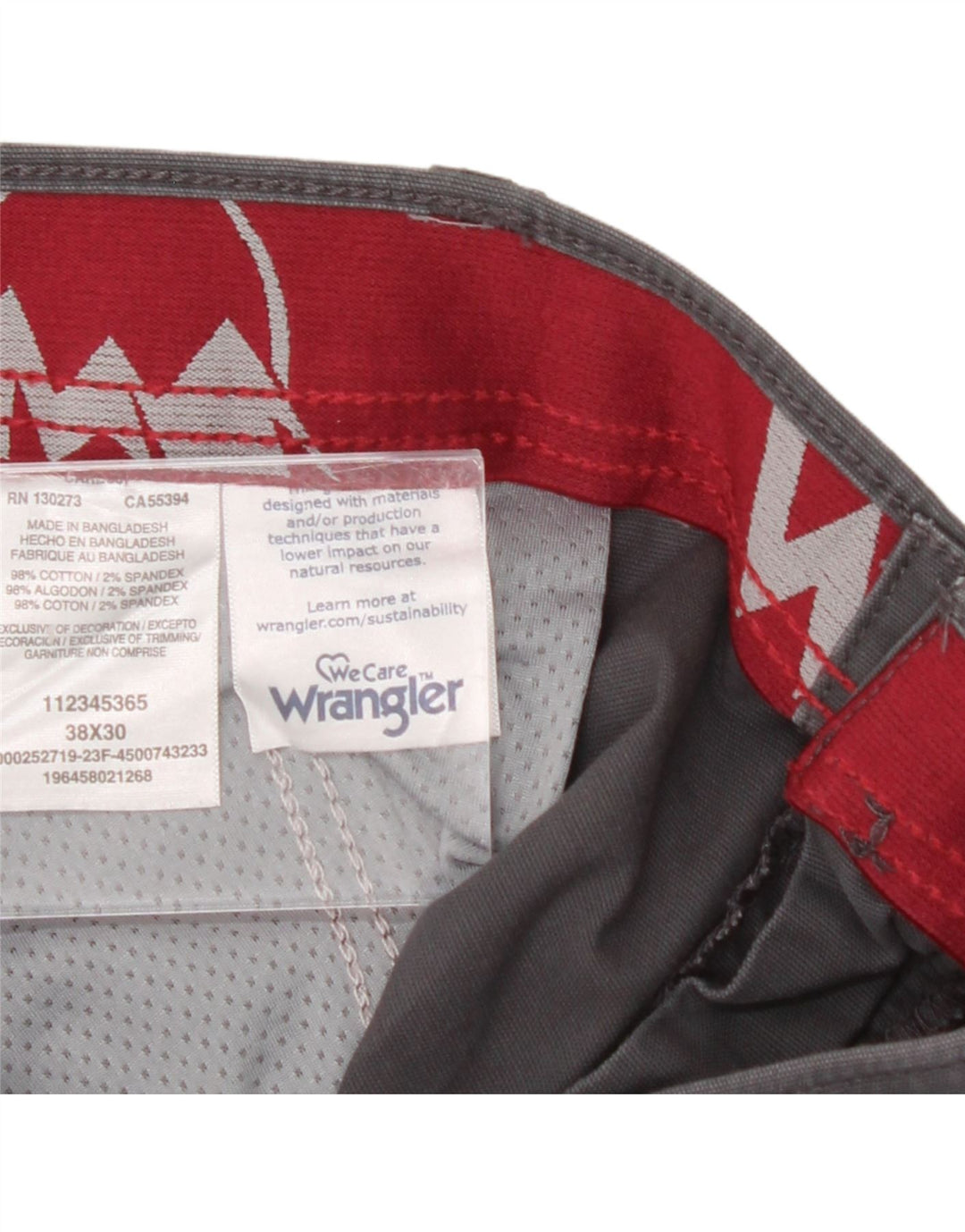 WRANGLER Mens Straight Cargo Trousers W38 L28 Grey Cotton Vintage Wrangler and Second-Hand Wrangler from Messina Hembry 