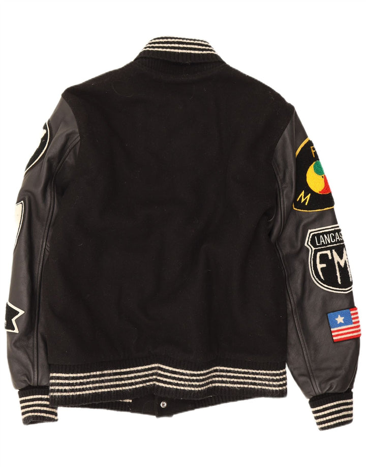 Jachetă de varsity cu grafică pentru bărbați Franklin Marshall UK 36, negru, color block