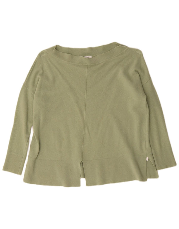 Pulover de damă Reiss cu gât de barcă supradimensionat UK 6 XS Lână verde