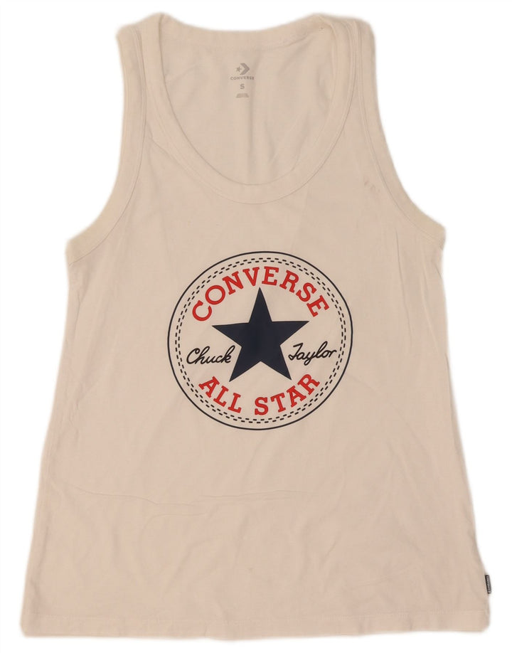 Top cu vestă grafică Converse pentru femei UK 8 Small White