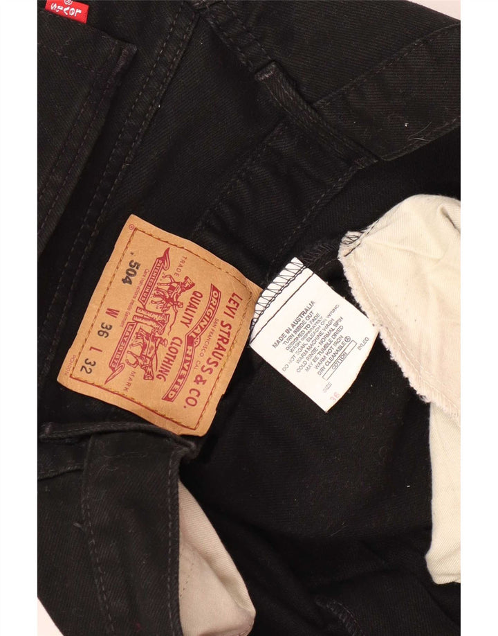 Blugi drepti pentru bărbați Levi's 504 W36 L32 negri
