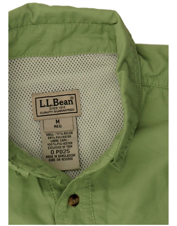 Cămașă pentru bărbați L.L.BEAN cu mânecă scurtă, verde mediu, din nylon