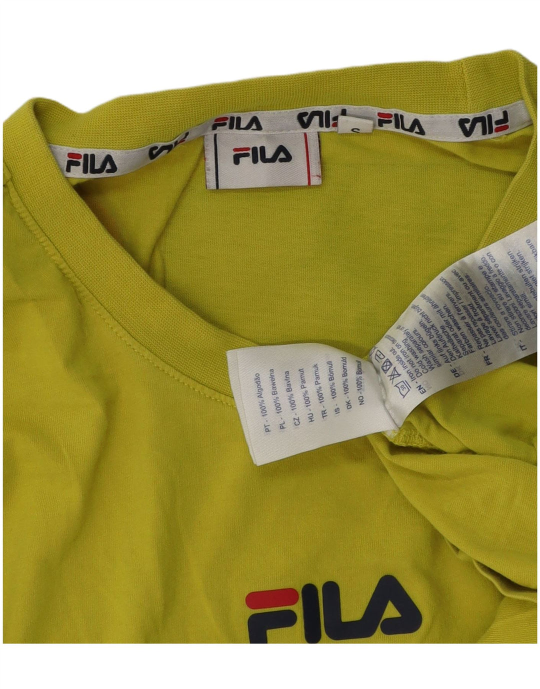 Tricou cu grafic Fila pentru bărbați Top mic verde bumbac