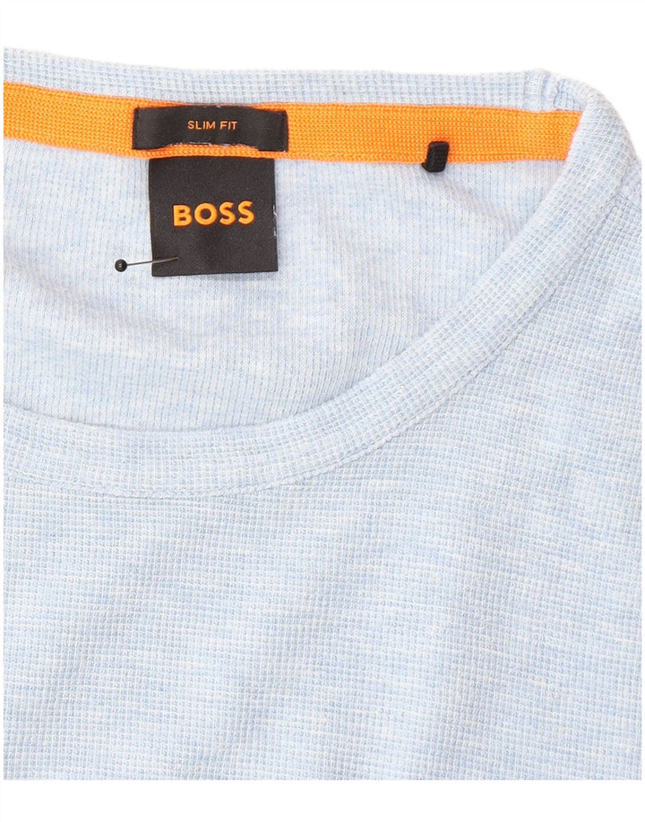 Hugo Boss Slim Fit Top cu mânecă lungă, mare, albastru