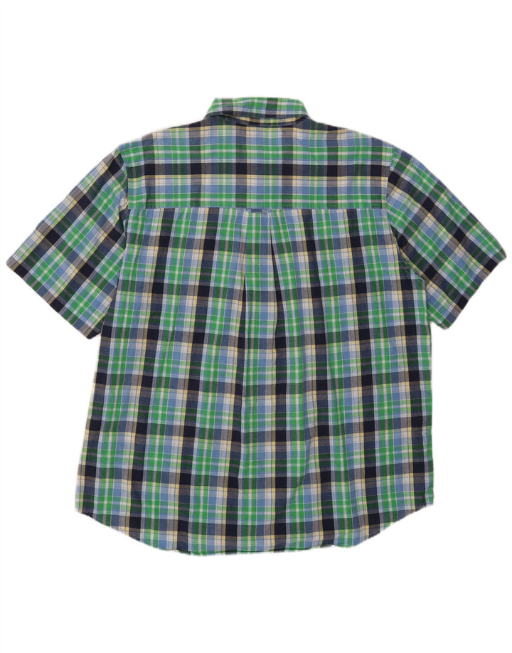 Cămașă cu mânecă scurtă pentru bărbați Chaps XL, bumbac cu carouri verde