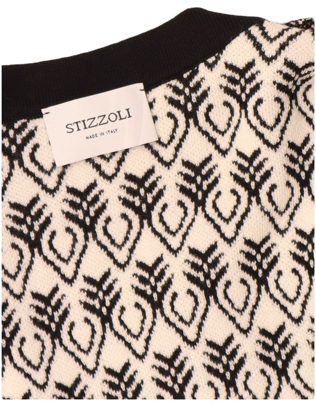 STIZZOLI Pulover cardigan cu paragate pentru femei IT 46 Large White Geometric