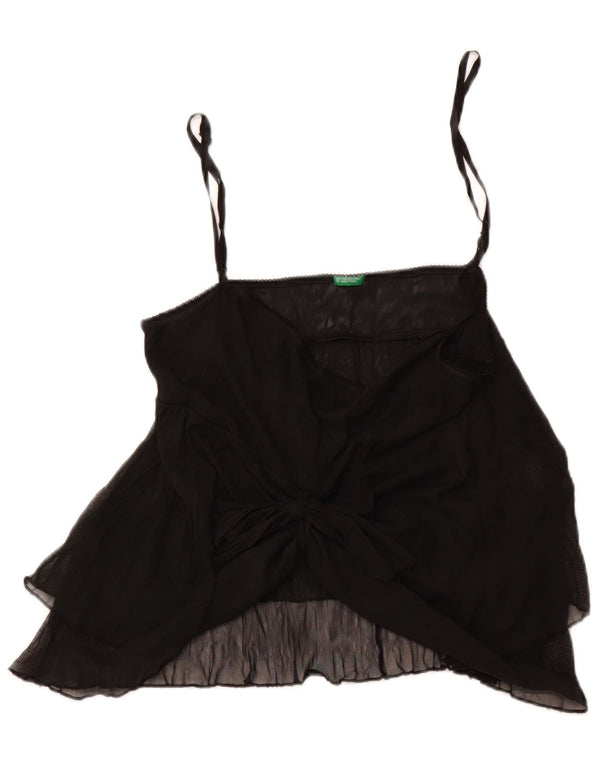 BENETTON Cami Top pentru femei UK 12 Medium Black