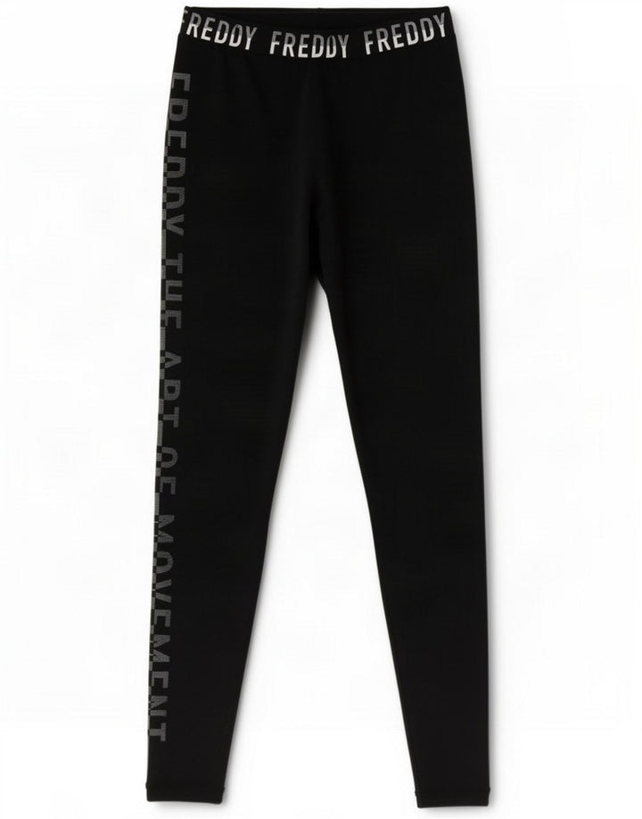 Leggings grafici pentru femei Freddy UK 8 Small Black Poliester