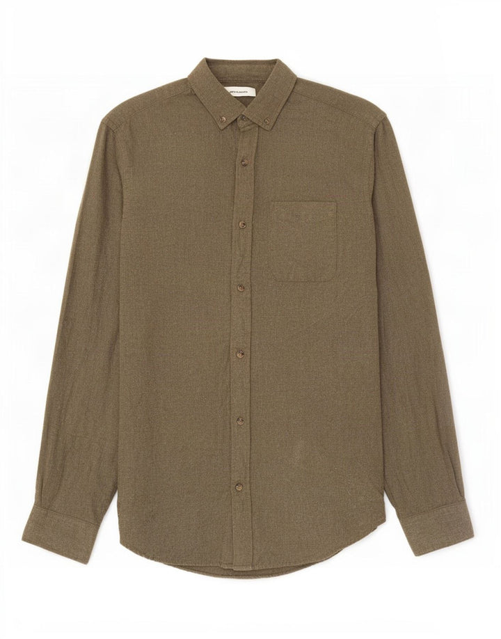 Cămașă de flanel Jack & Jones pentru bărbați, bumbac kaki mic