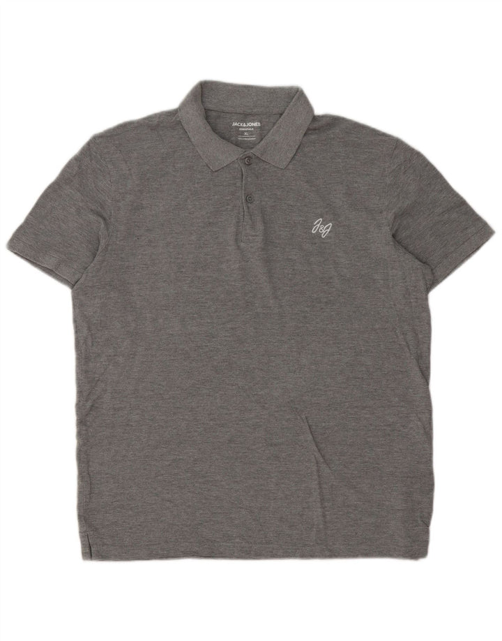 Jack & Jones Mens Polo Shirt XL Grey Cotton