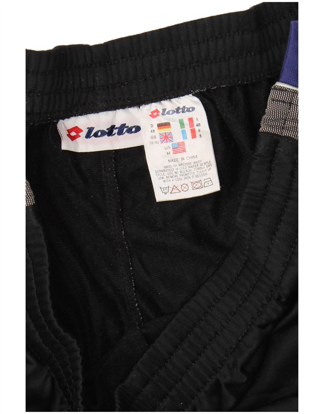 LOTTO Mens Tracksuit Trousers UK 38/40 Medium  Black Colourblock Polyester