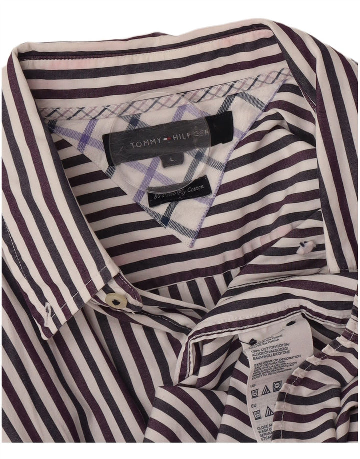 Cămașă pentru bărbați Tommy Hilfiger, bumbac cu dungi mari, multicolore