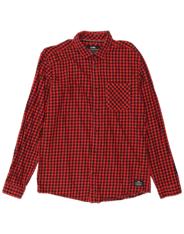 Cămașă pentru bărbați Jack & Jones XL, roșu, bumbac vichy