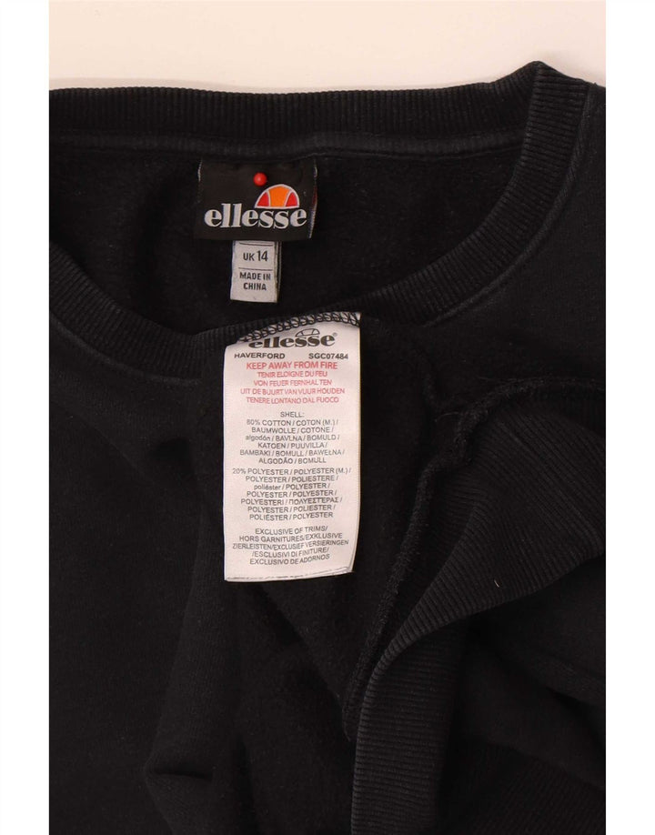 Hanorac pentru femei Ellesse Pulover UK 14 mare, negru, bumbac