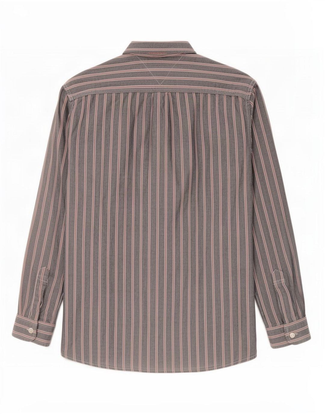 Cămașă pentru bărbați Tommy Hilfiger, bumbac cu dungi, gri mediu