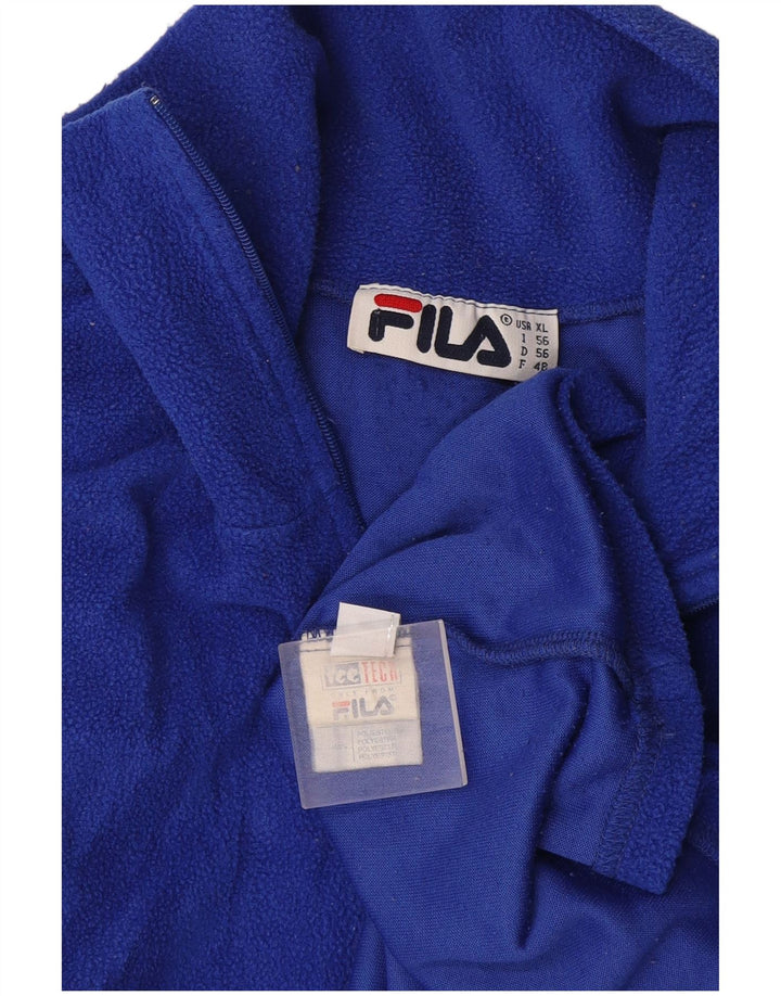 Pulover Fila pentru bărbați, cu fermoar și gât, din lână, IT 56 XL, poliester albastru