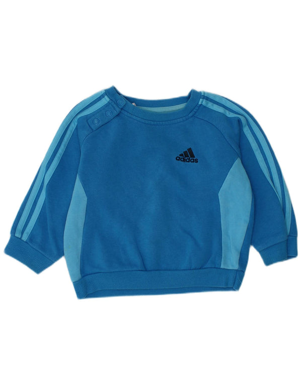 Adidas Bebeluși Băieți Pulover 6-9 Luni Bumbac Colorblock Albastru