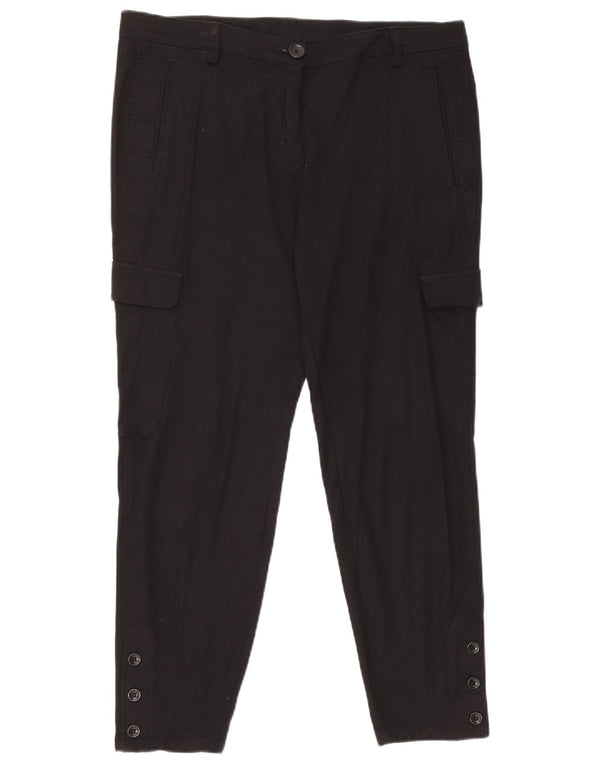 Pantaloni cargo conici pentru femei Reiss UK 12 Medium W34 L26 Viscoză neagră