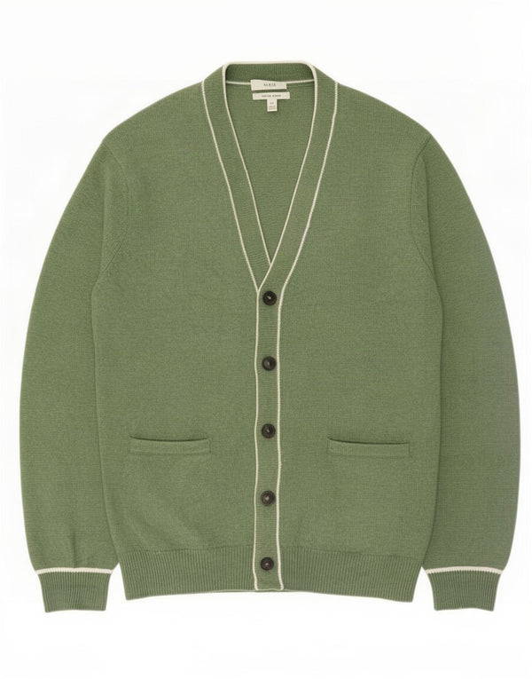 Marks & Spencer Mens Cardigan Sweater 2XL Green Polyester