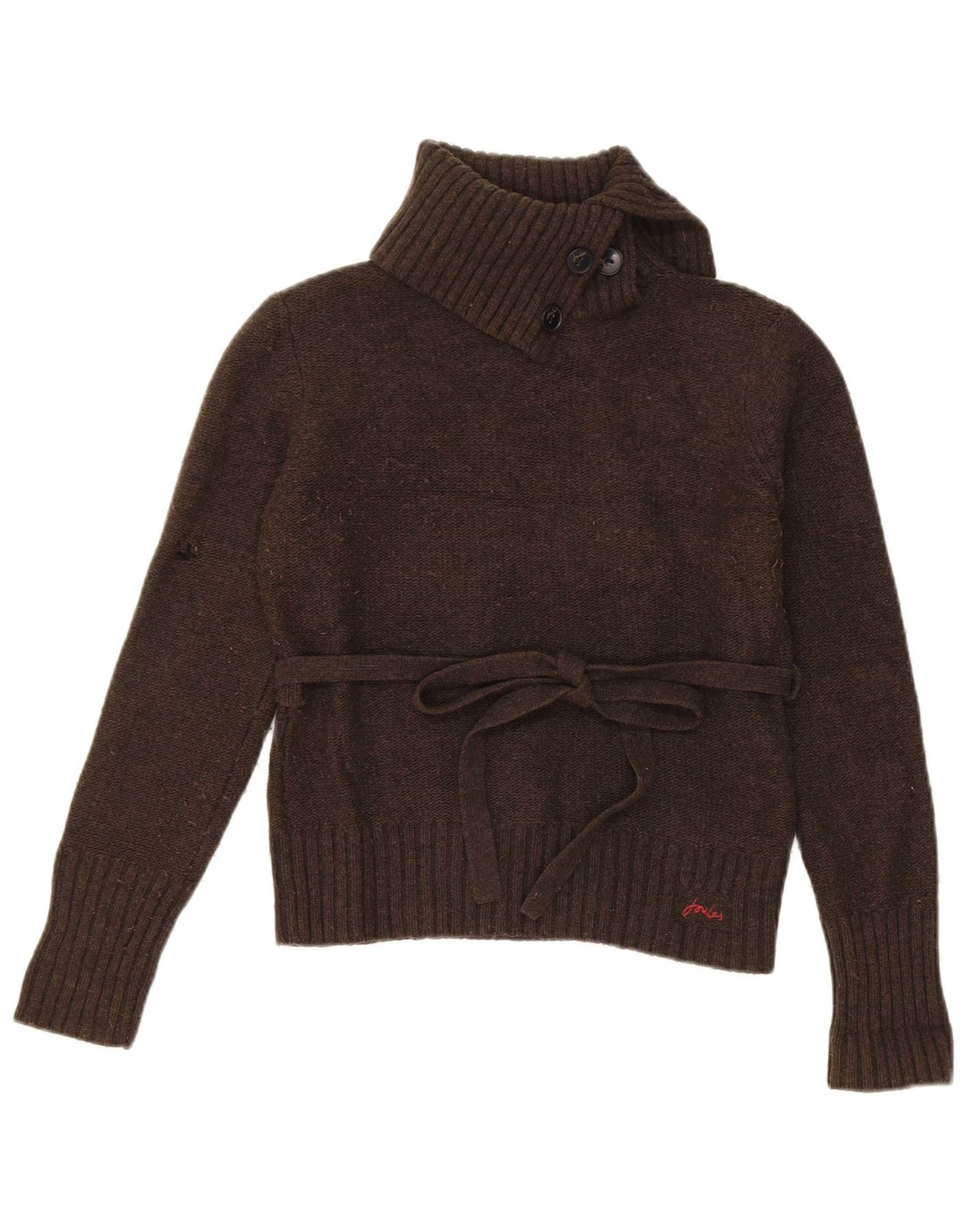 Pulover Jumper Crop pentru femei Joules cu gât rulat UK 12 Medium Kaki Lână
