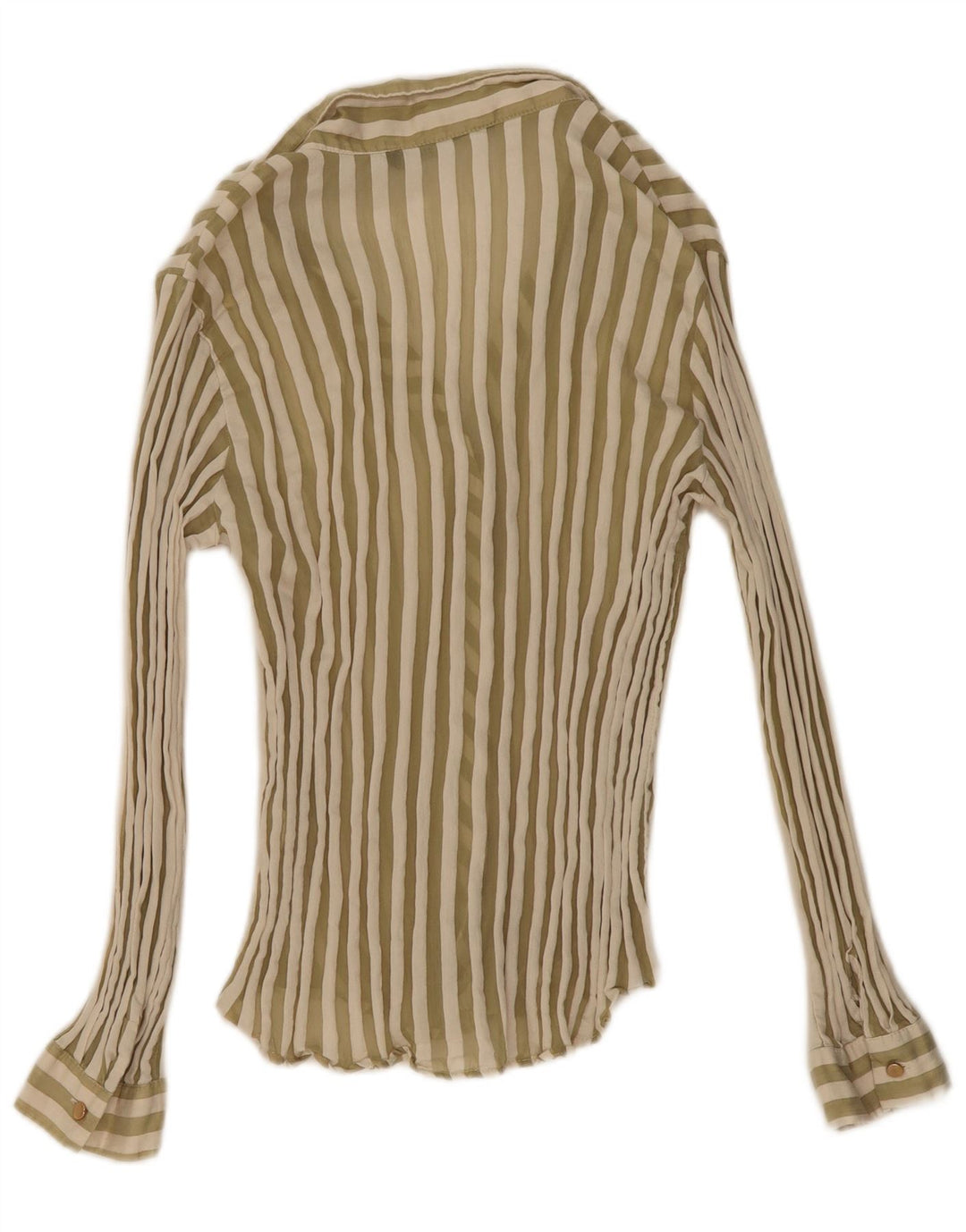 Bluză cămașă pentru femei Zara UK 14 Medium Green Pinstripe