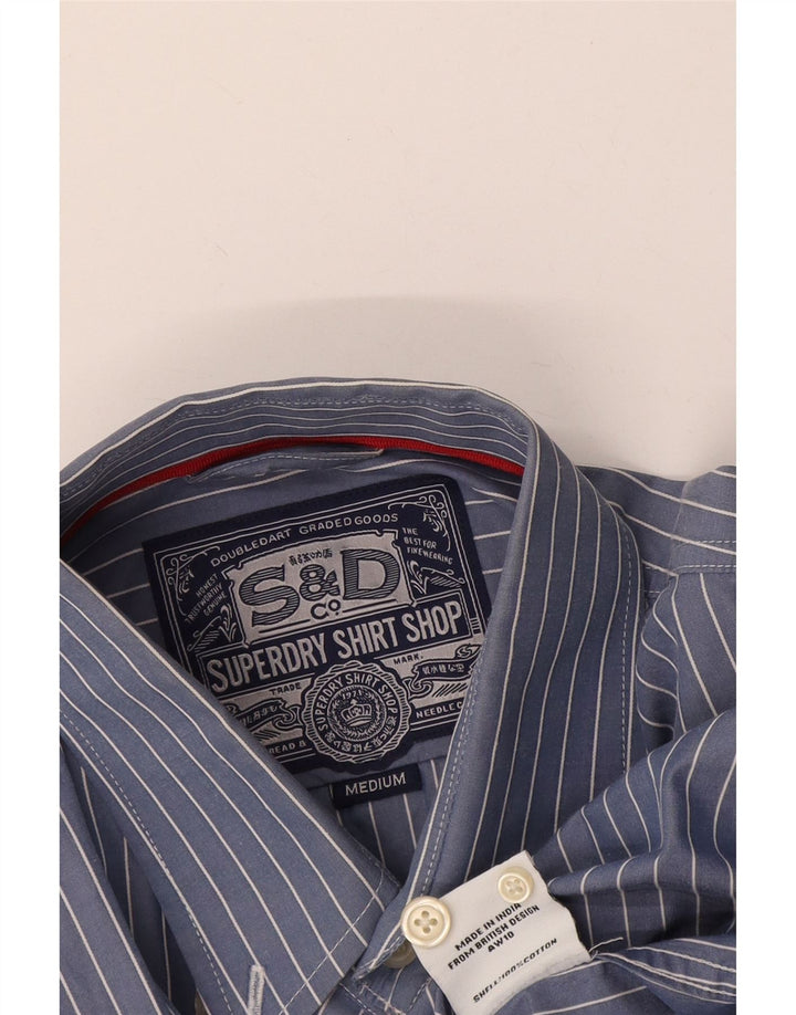 Cămașă pentru bărbați Superdry, bumbac cu dungi albastre medii