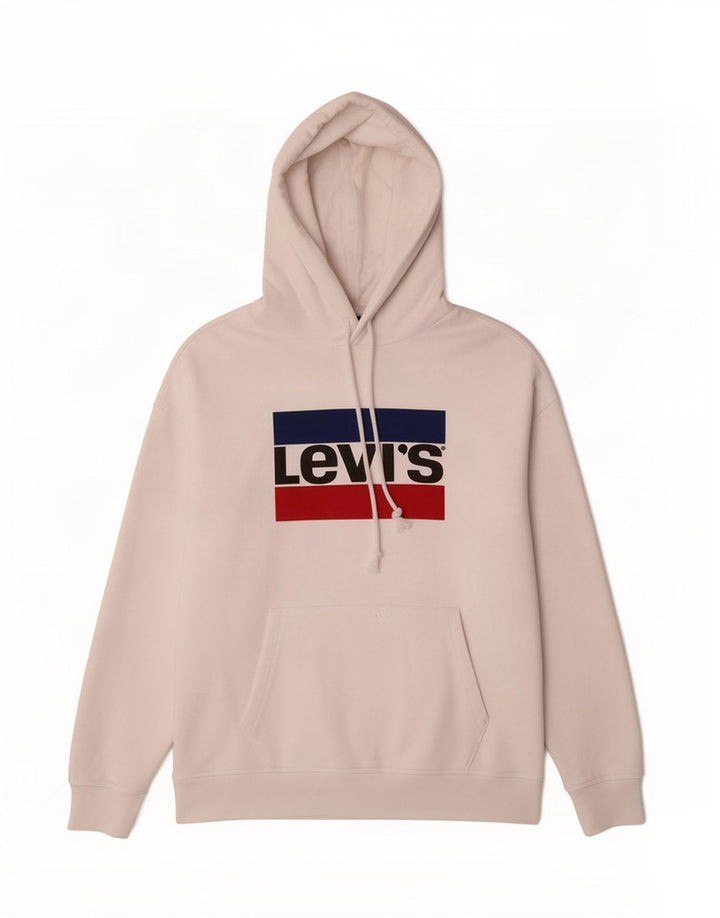 Pulover Levi's pentru bărbați cu capota, alb mediu, bumbac