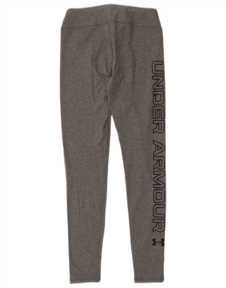 UNDER ARMOUR Womens Graphic Leggings UK 4 XS  Grey