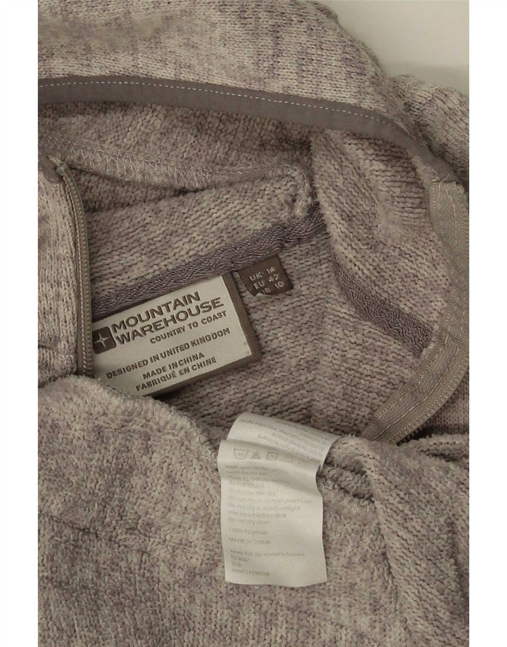 Mountain Warehouse Pulover cu capotă cu fermoar pentru femei UK 14 Poliester mare gri