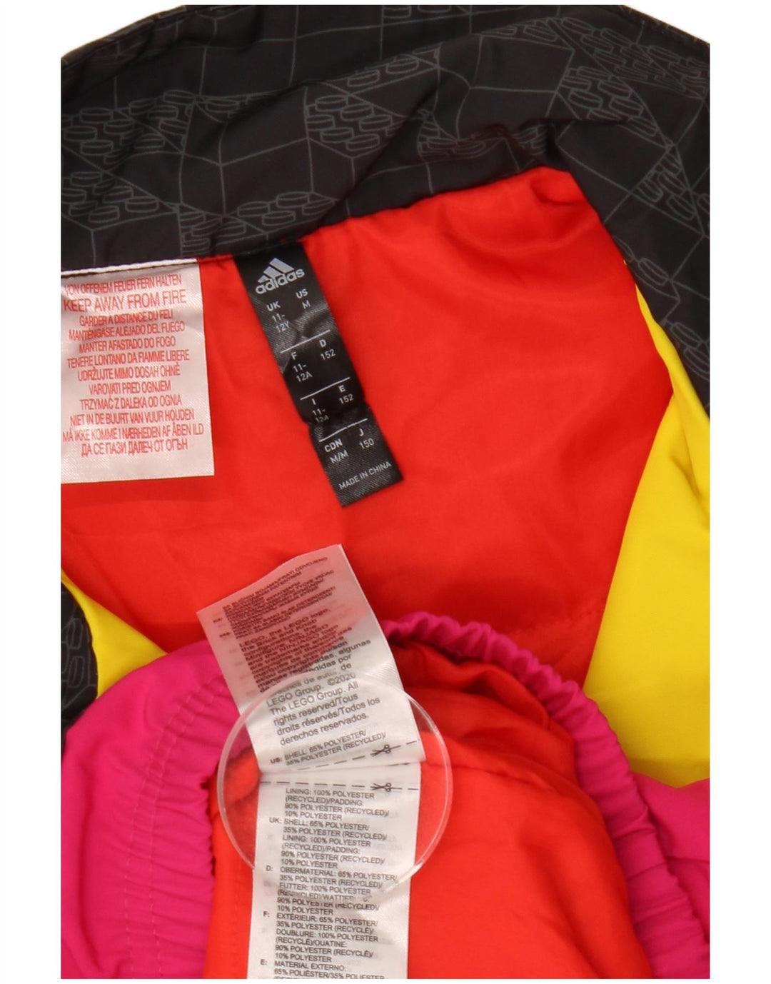 Jachetă Anorak pentru fete ADIDAS 11-12 ani roz, poliester color bloc
