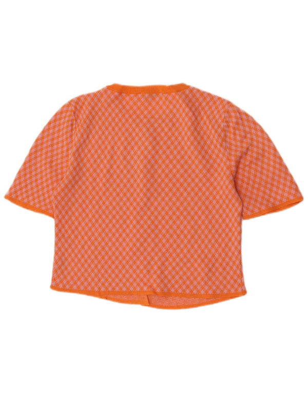 Pulover cardigan cu mânecă scurtă pentru femei Zara UK 10 mic portocaliu Check