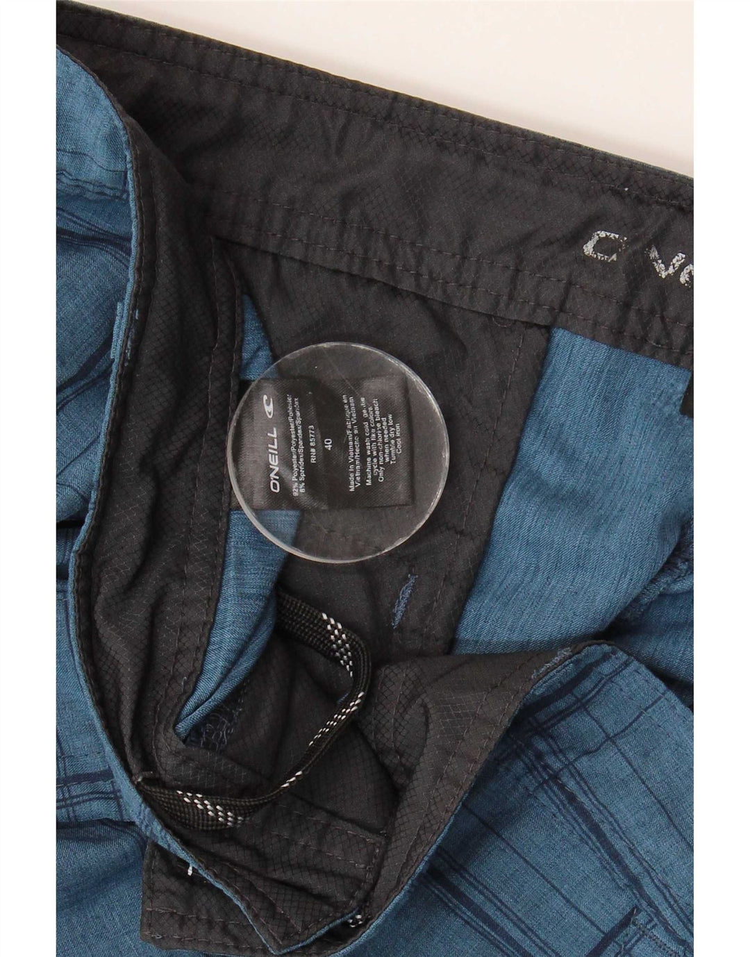 Pantaloni scurți chino pentru bărbați O'Neill W40 XL, poliester cu carouri albastre