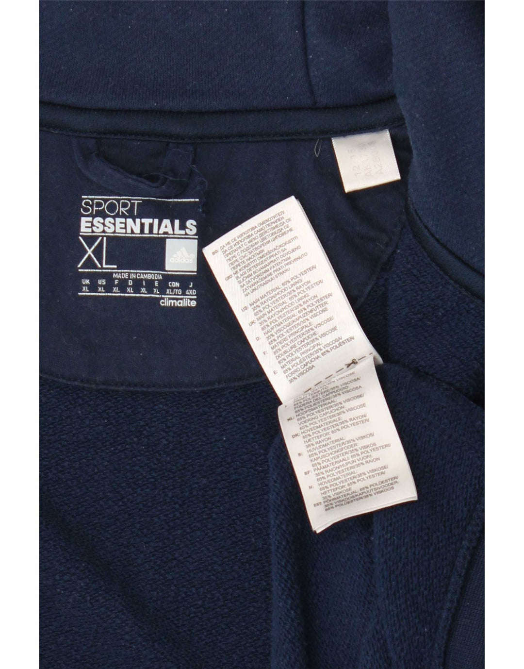Pulover Adidas Climalite Zip Hoodie pentru bărbați XL Bleumarin Poliester