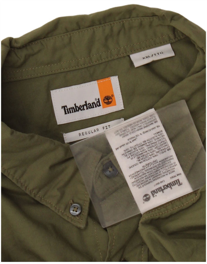 Cămașă Timberland Regular Fit 2XL bumbac kaki pentru bărbați