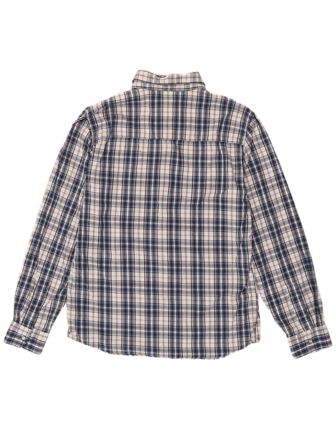 LEVI'S Mens Modern Fit Flannel Shirt Medium Navy Blue Check Cotton